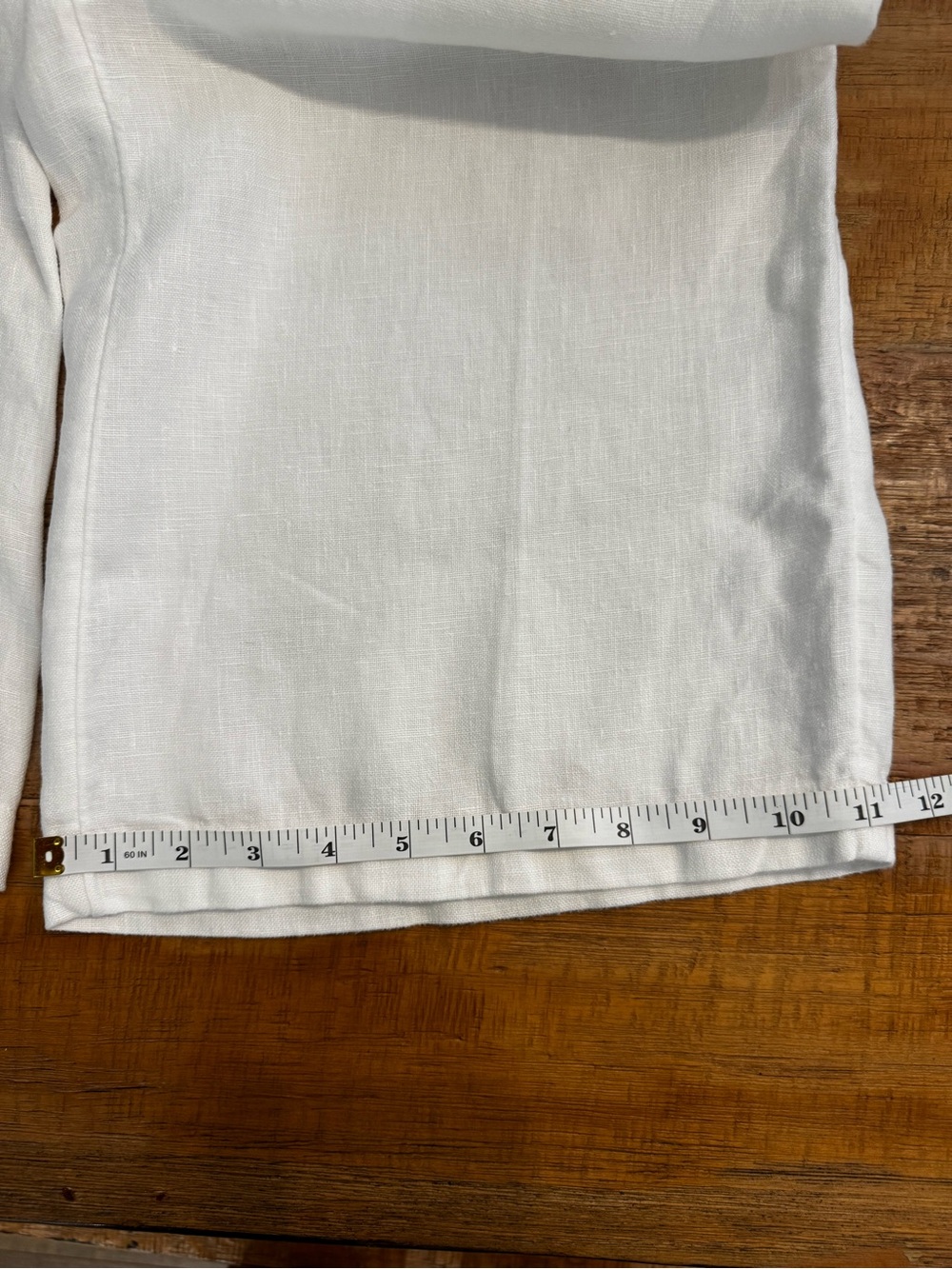 Lands' End Linen Wide Leg Elastic Waist Pants White Pockets size 12P - Picture 9 of 9
